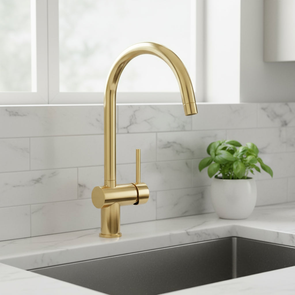 Miscelatore Lavello Monoforo in ottone rifinitura Honey Gold Paffoni Light Exclusive Edition by CeramicStore | Lo specialista del tuo bagno