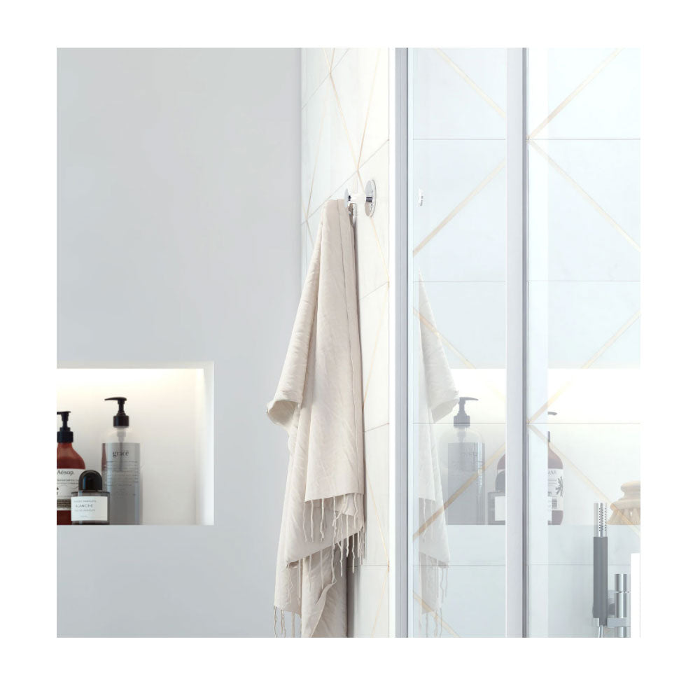 Appendino a muro da incollo in ottone cromato della collezione 'Duo Round' by Cosmic by CeramicStore | Lo specialista del tuo bagno