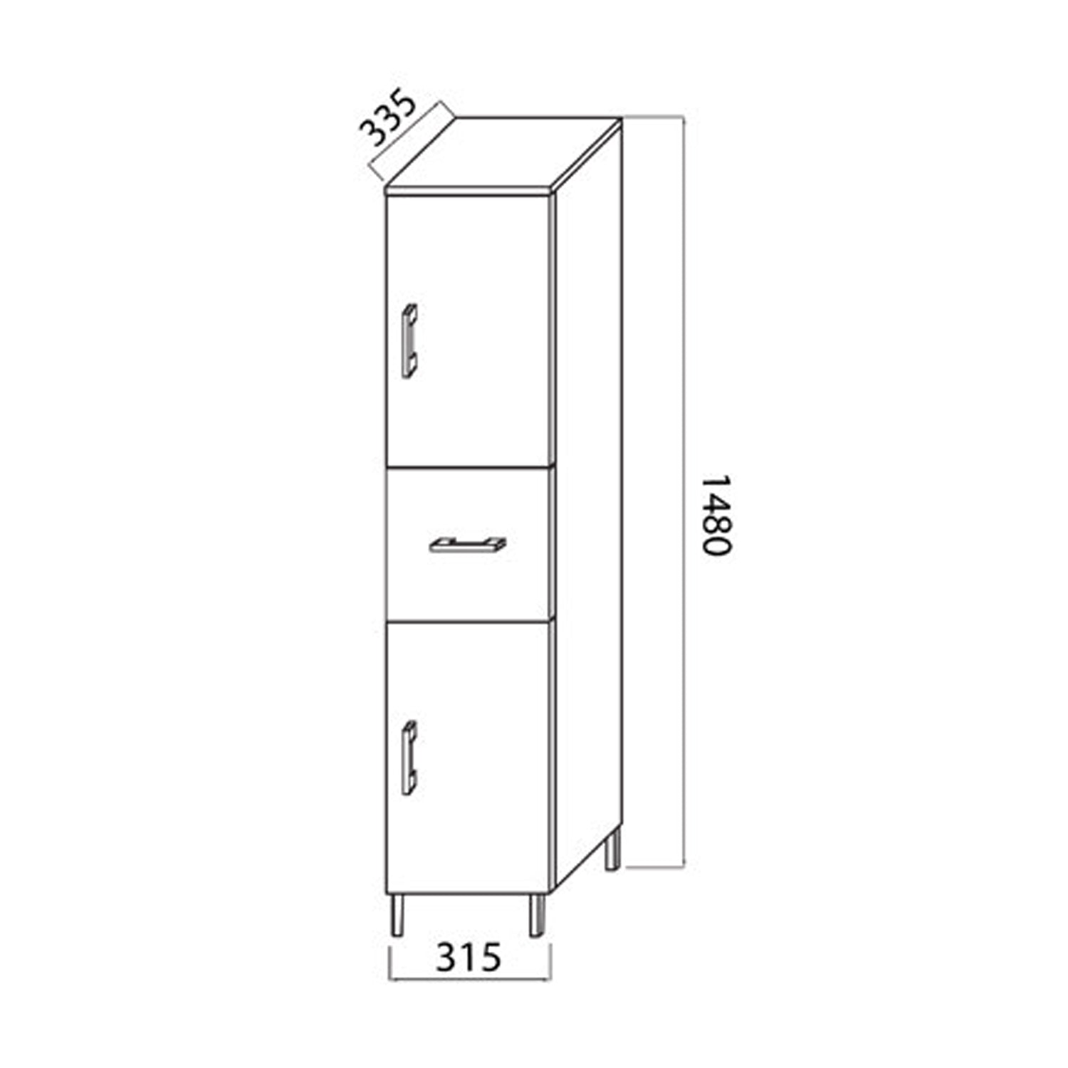 Colonna bagno a due ante con cassetto modello Beach rovere bianco by CeramicStore | Lo specialista del tuo bagno