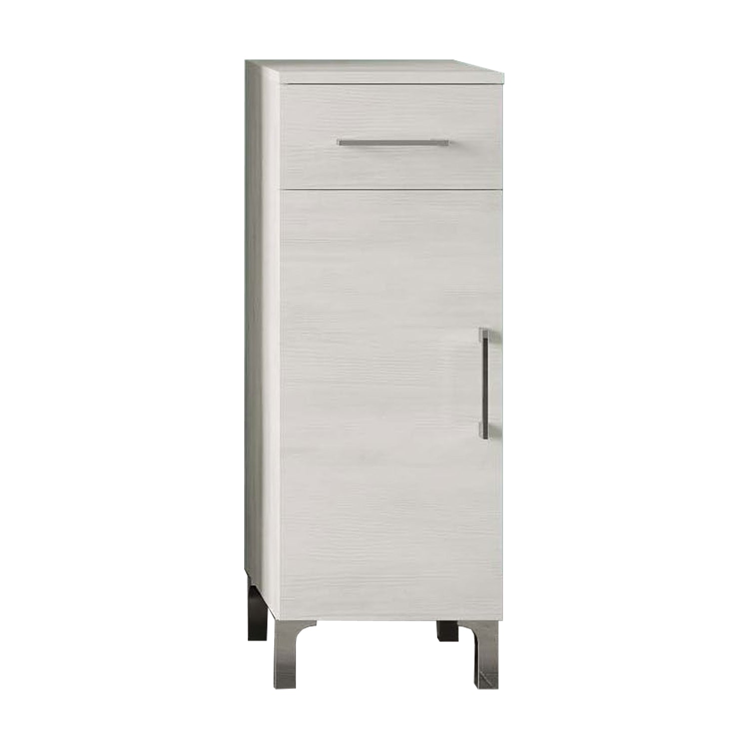 Mobiletto bagno singolo con un'anta e cassetto modello Beach rovere bianco by CeramicStore | Lo specialista del tuo bagno