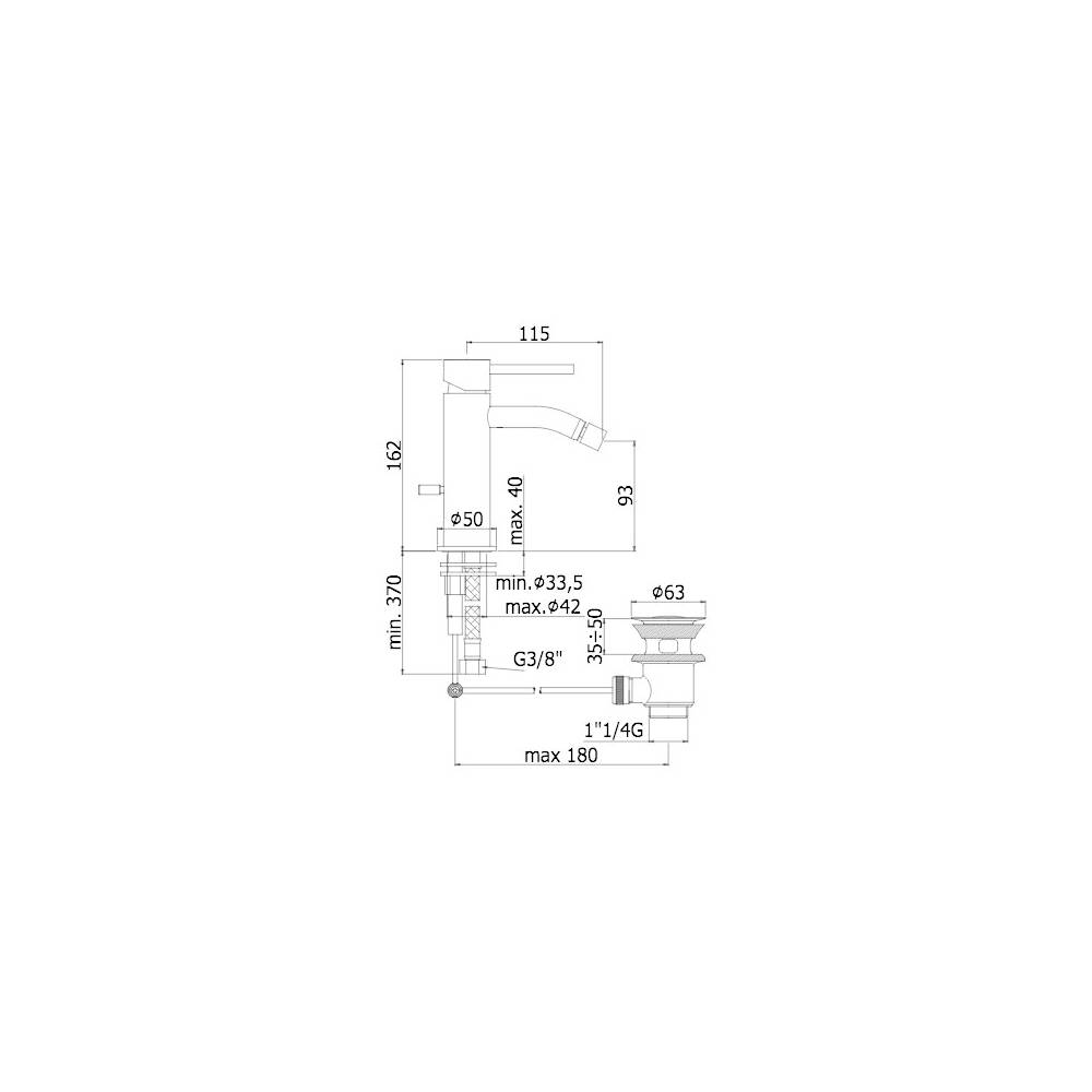 Miscelatore bidet sopra piano con scarico clic-clac serie Light modello LIG131KCR cromo Paffoni by CeramicStore | Lo specialista del tuo bagno