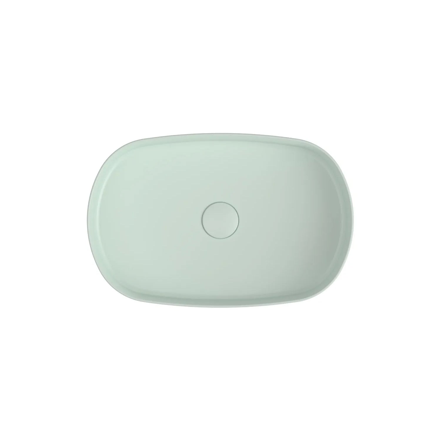 Lavabo d'appoggio ovale senza foro BathCore serie Infinity 55x36 color Menta Opaco