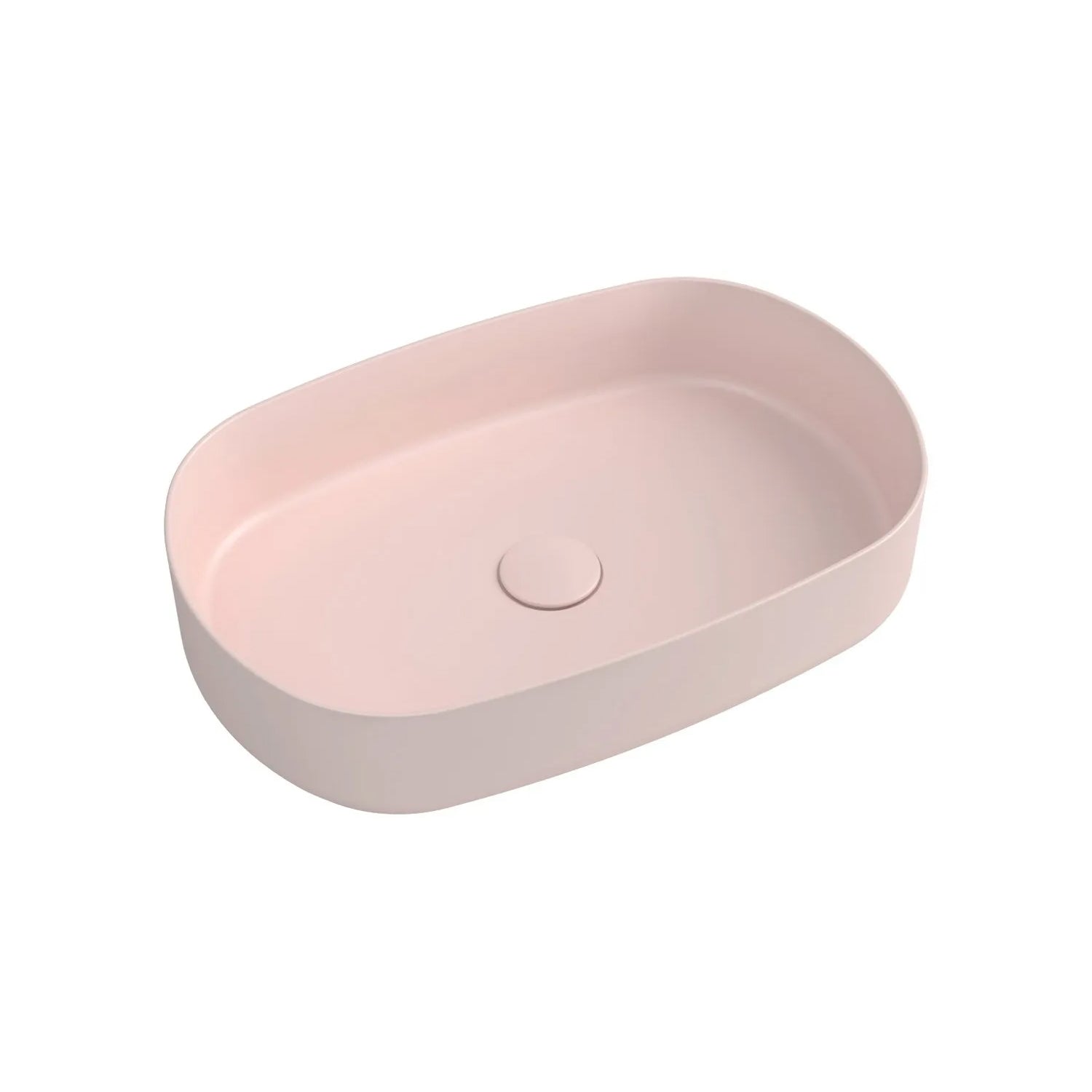 Lavabo d'appoggio ovale senza foro BathCore serie Infinity 55x36 color Salmone Opaco