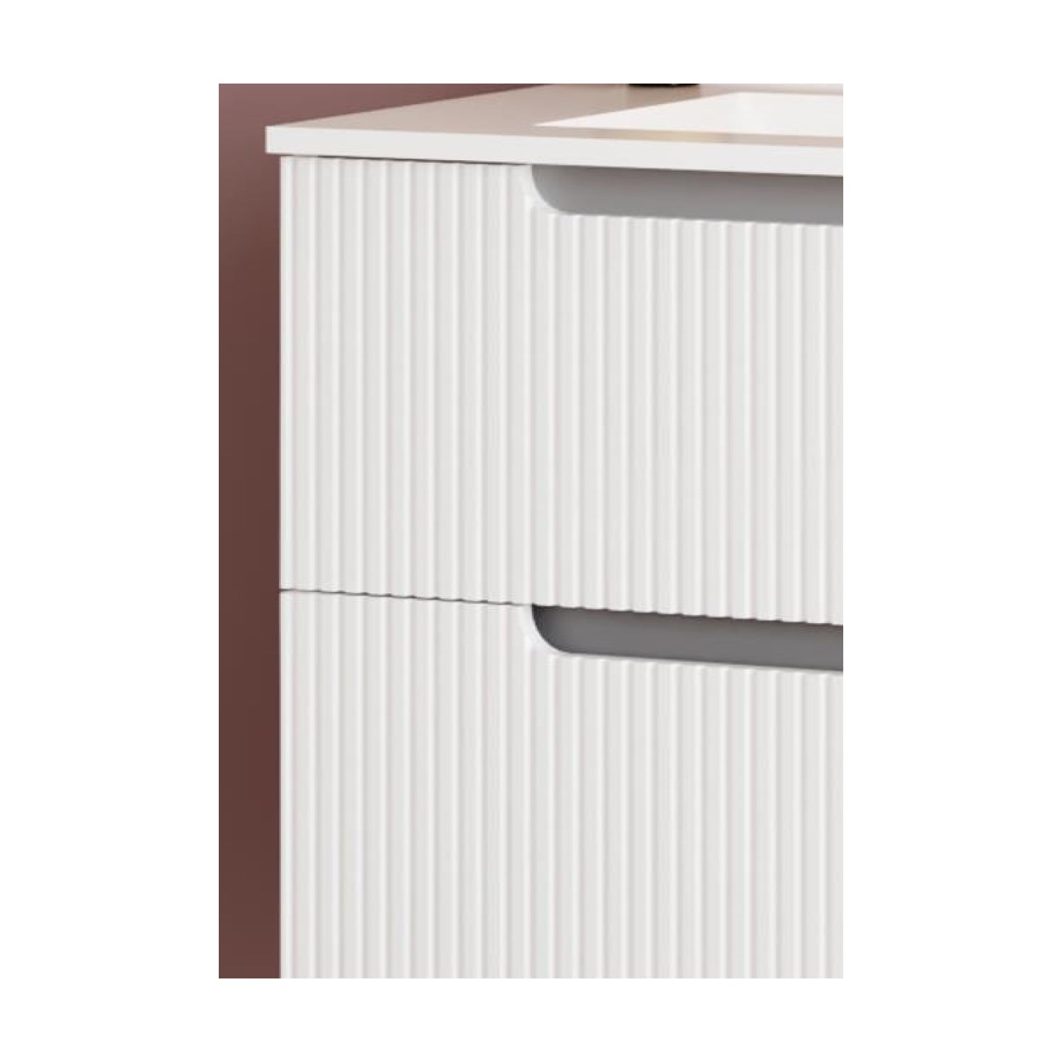 Mobile bagno sospeso Cubi&Co Malta 60 con frontale cannettato, lampada e specchio - Bianco Lucido by CeramicStore | Lo specialista del tuo bagno
