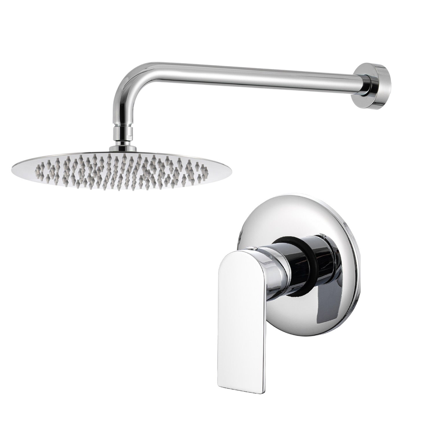 Kit doccia con incasso a una via e soffione tondo 200 mm in ottone cromato Ottomix by CeramicStore | Lo specialista del tuo bagno
