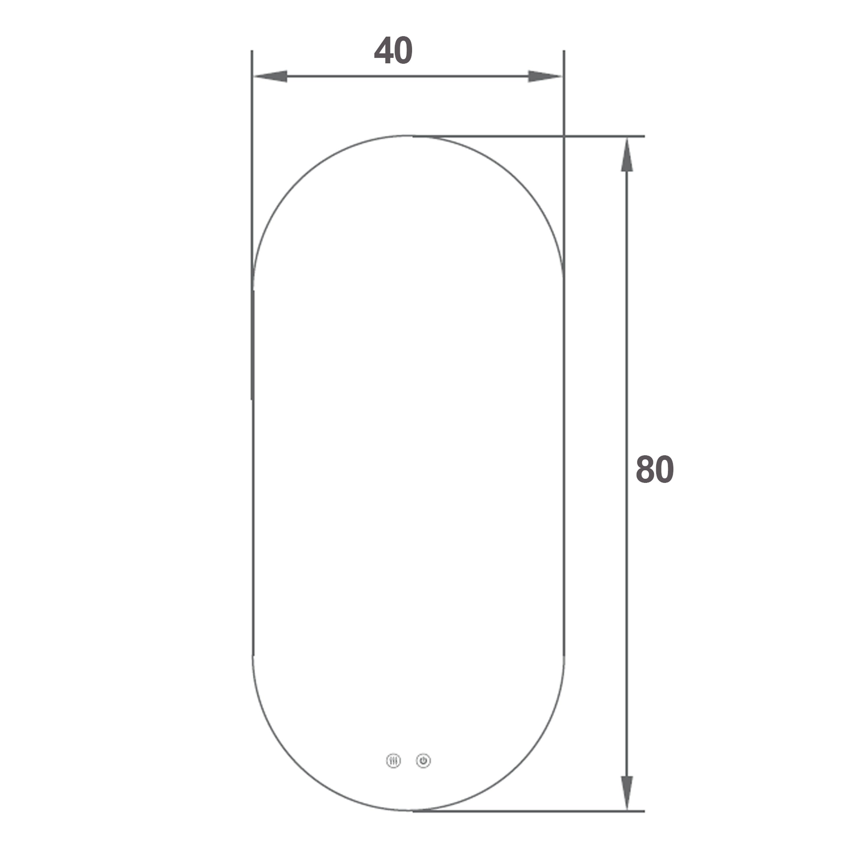 Specchio ovale retroilluminato Eterea 40x80 con antifog manuale e 3 tonalità di luce by CeramicStore | Lo specialista del tuo bagno