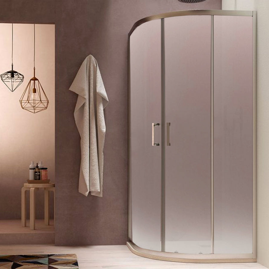 Box doccia semicircolare cm 90x90 modello Loop con cristallo opaco 6 mm textured anticalcare Smart Clean by CeramicStore | Lo specialista del tuo bagno