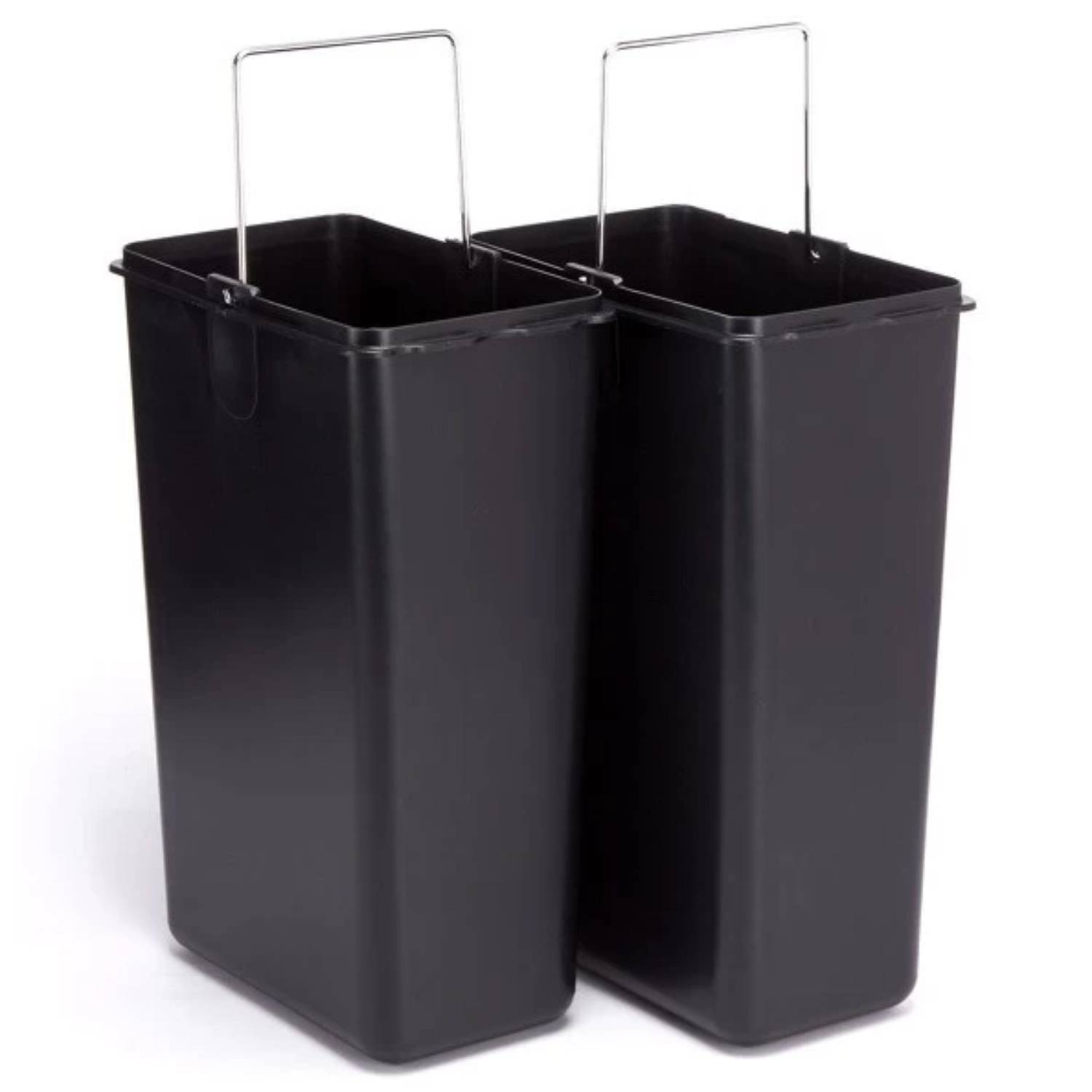 Pattumiera a pedale tri-selettiva 2 secchi grandi colore grigio