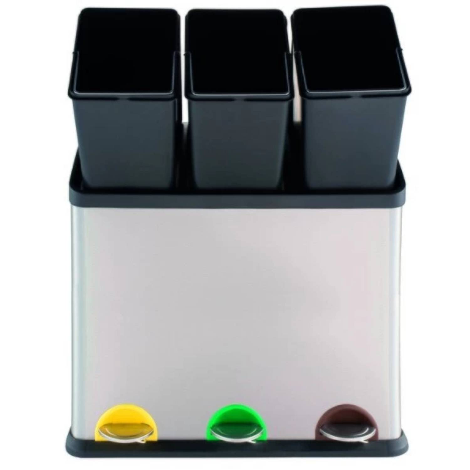 Pattumiera a pedale tri-selettivo 60Lt. (3x20Lt) colore grigio