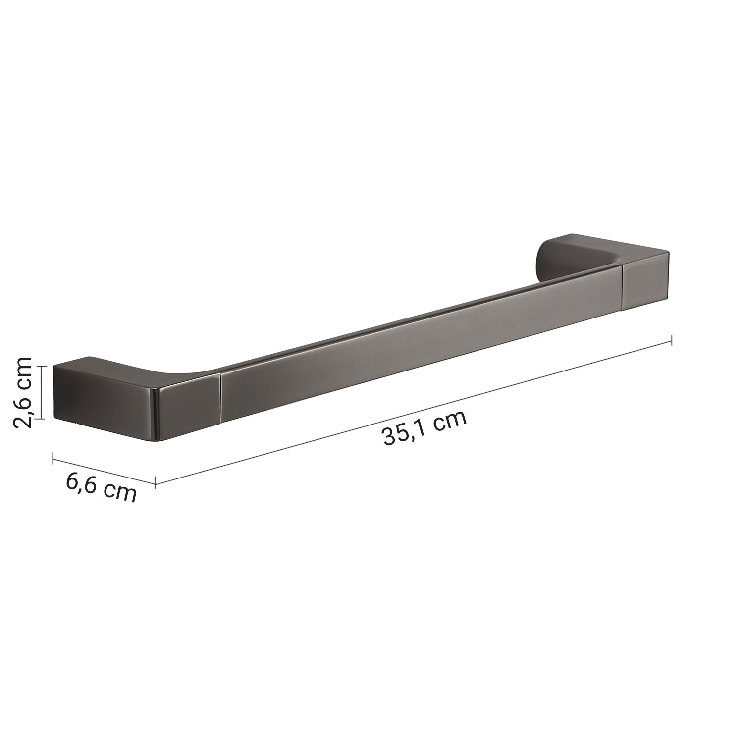 Porta asciugamani a muro Gedy serie Pirenei 35 cm - Gun Metal by CeramicStore | Lo specialista del tuo bagno