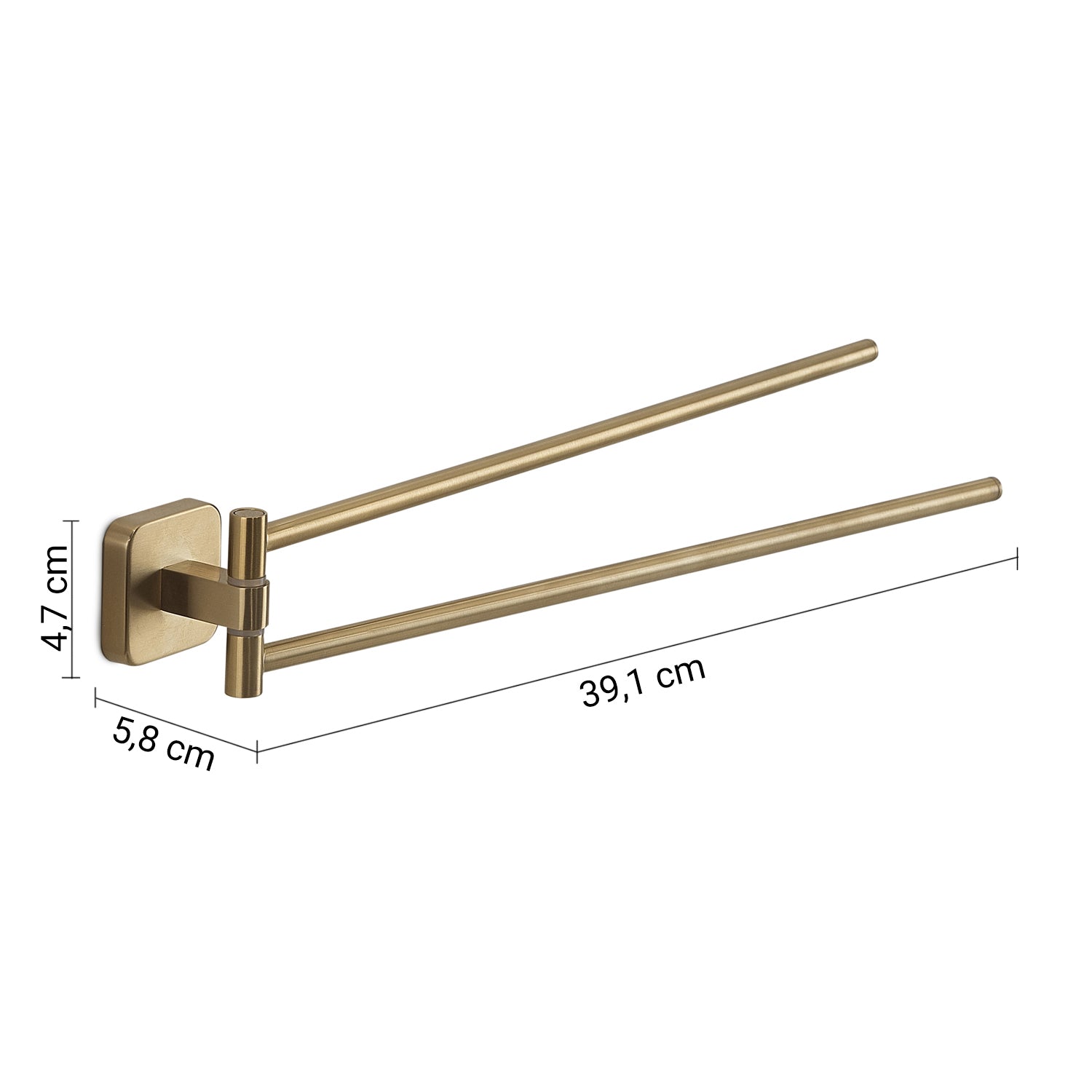 Portasalviette a snodo Gedy modello Tonga 4.7x39.1xH5.8 cm - Oro Matt by CeramicStore | Lo specialista del tuo bagno