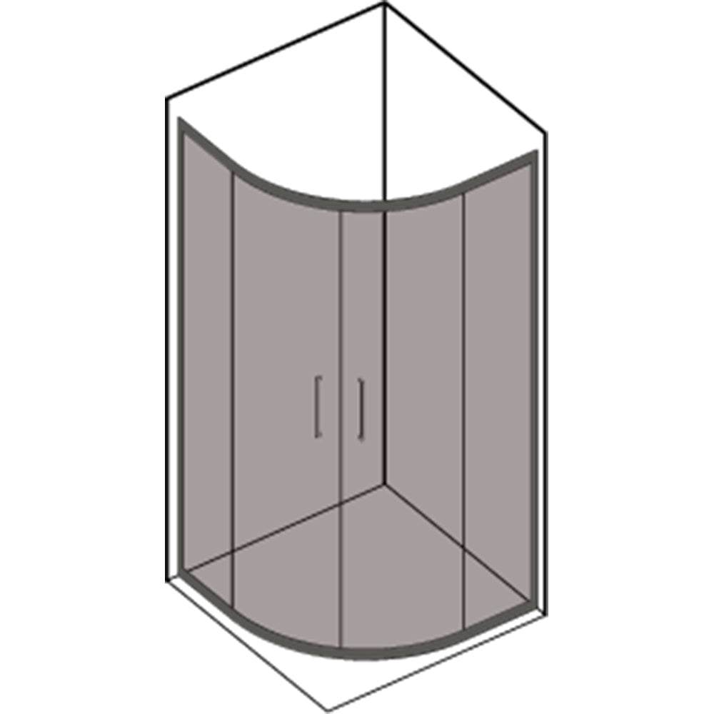 Box doccia semicircolare apertura scorrevole angolare reversibile 90x90 cm modello Dioniso in cristallo trasparente 6 mm by CeramicStore | Lo specialista del tuo bagno
