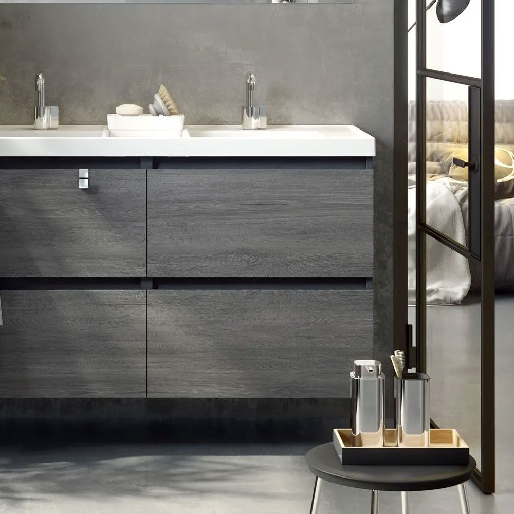 Bicchiere porta spazzolino da appoggio in acciaio cromato della collezione 'Line' by Cosmic - cm 6