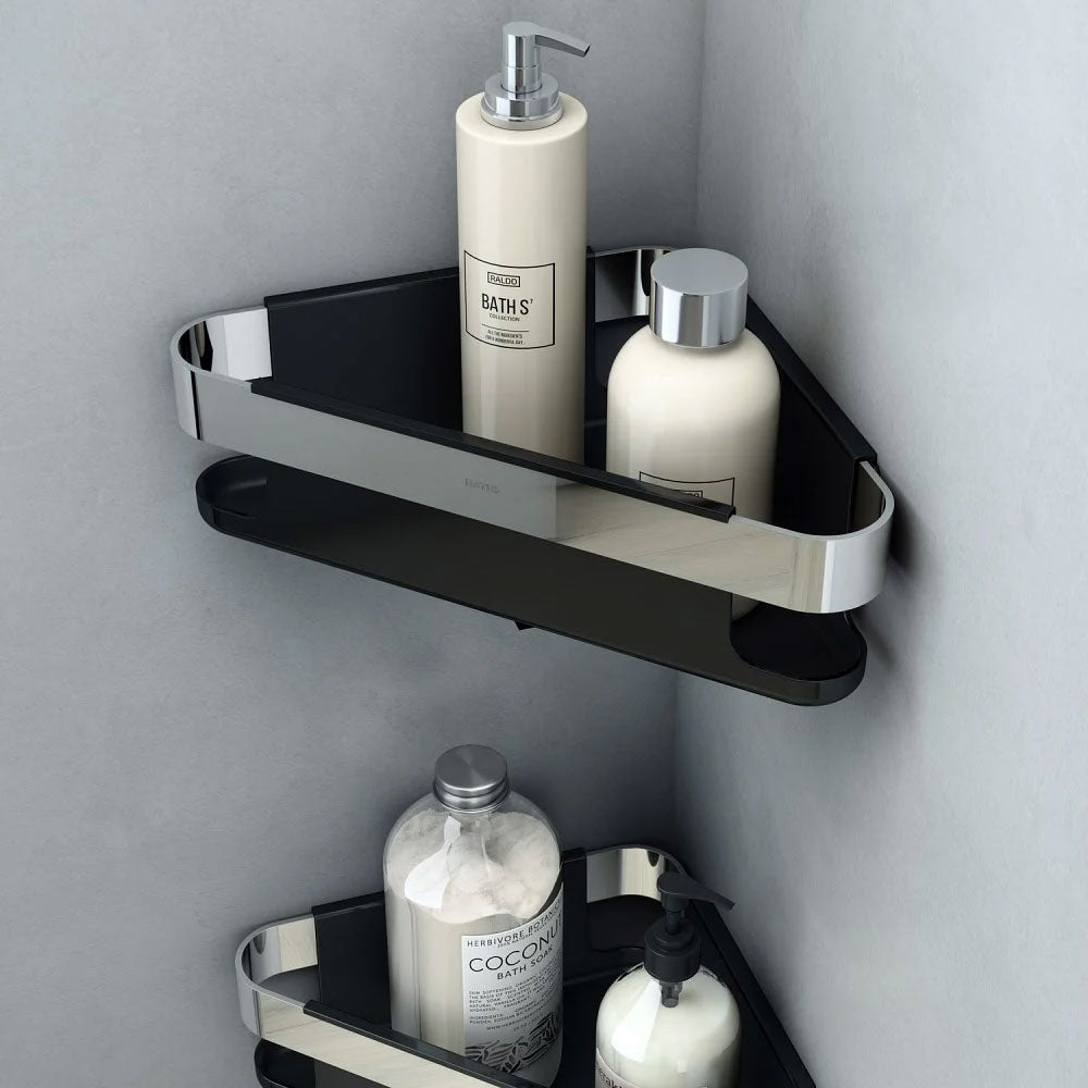 Angoliera doccia portasapone estraibile in acciaio cromato e plastica della collezione 'Line' by Cosmic - cm 21,7x21,9x8 by CeramicStore | Lo specialista del tuo bagno