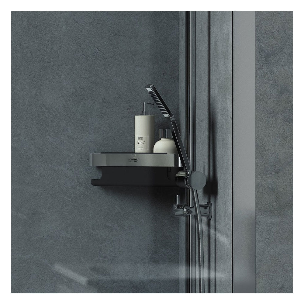 Angoliera doccia portasapone estraibile in acciaio cromato e plastica della collezione 'Line' by Cosmic - cm 21,7x21,9x8 by CeramicStore | Lo specialista del tuo bagno