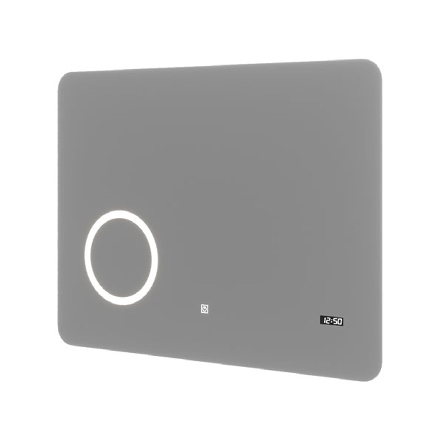 Specchio rettangolare touch dotato di orologio, termometro e ingrandimento 80x60 cm by CeramicStore | Lo specialista del tuo bagno