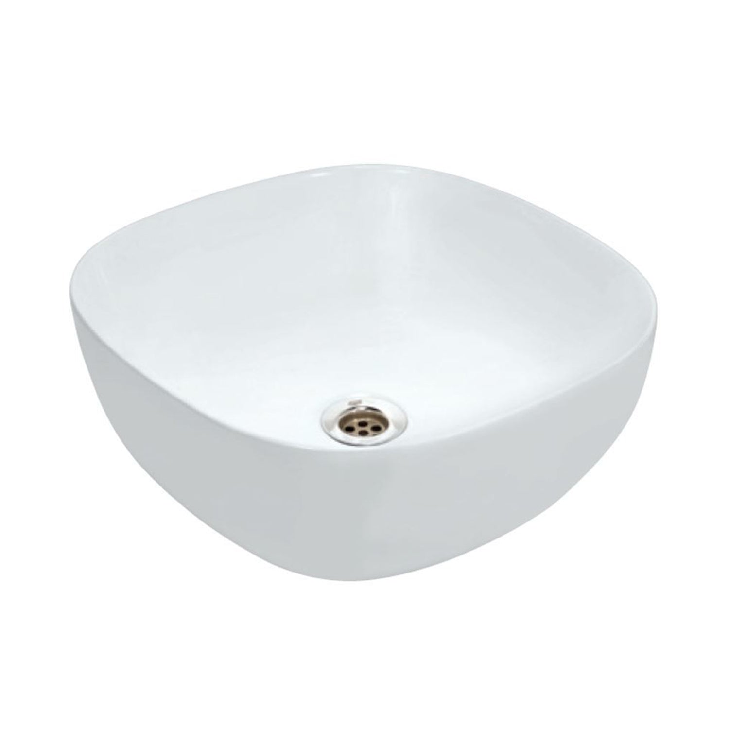 Lavabo da appoggio in ceramica bianca lucida cm 40x40 BathCore