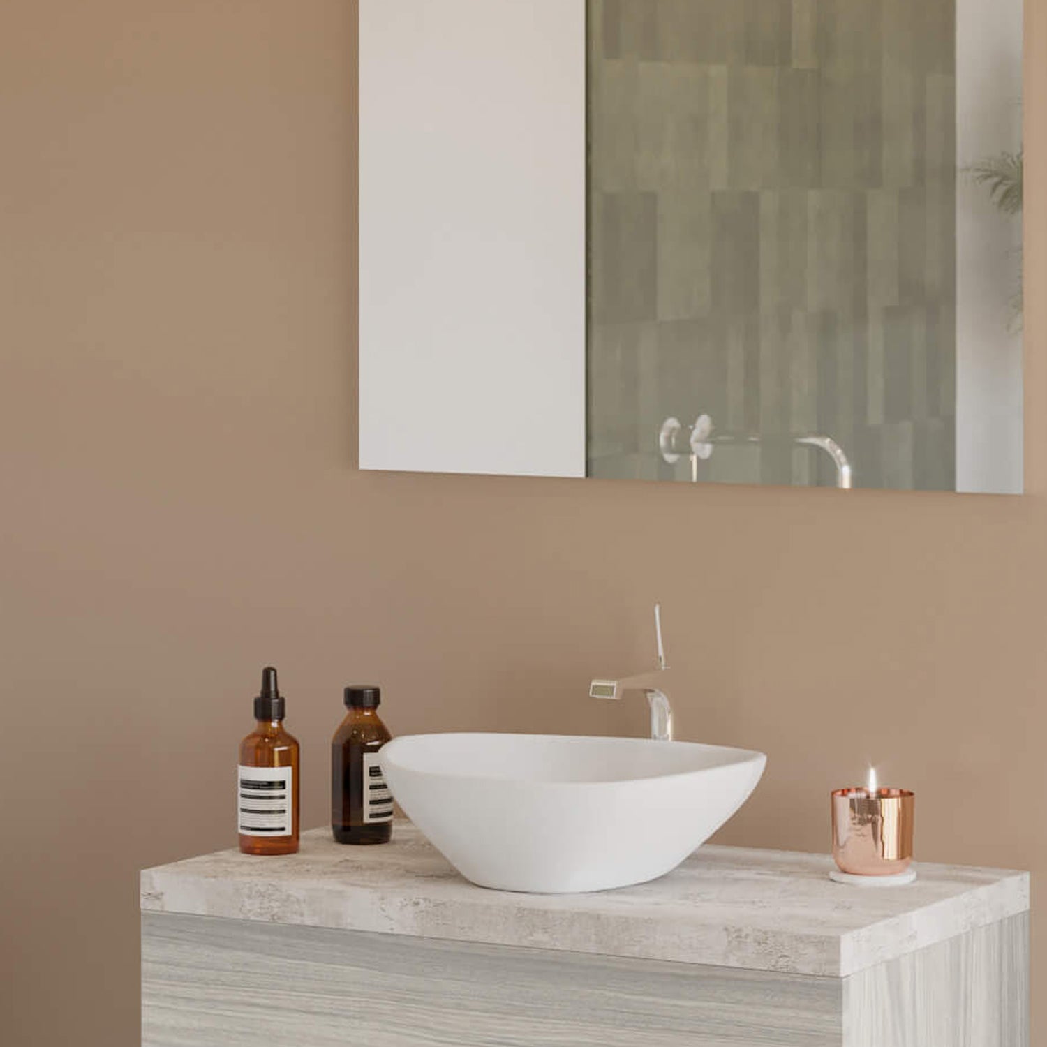 Lavabo da appoggio ovale senza foro in ceramica bianca lucida cm 41x33
