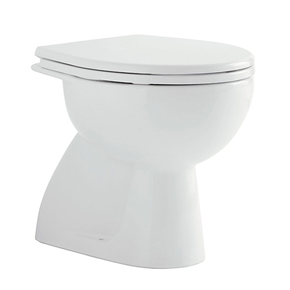 Sanitari distanziati da parete con scarico a pavimento wc+bidet +sedile normal close Geberit 'Colibrì 2' cm 53