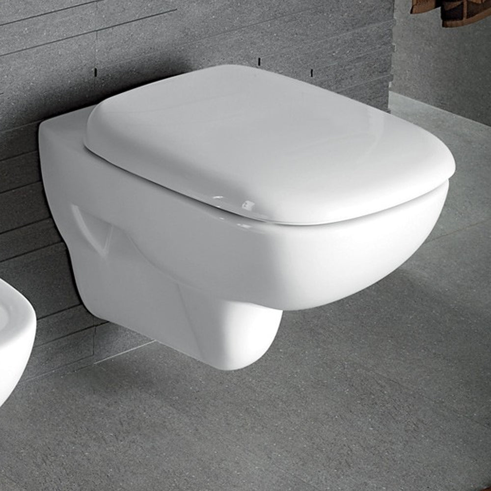 Sanitari sospesi wc senza brida+bidet +sedile soft close Geberit 'Fantasia' cm 51