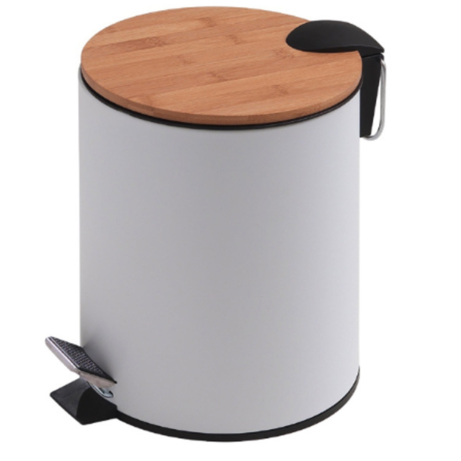 Portarifiuti Kenta 5 lt in bamb๠e metallo bianco by CeramicStore | Lo specialista del tuo bagno