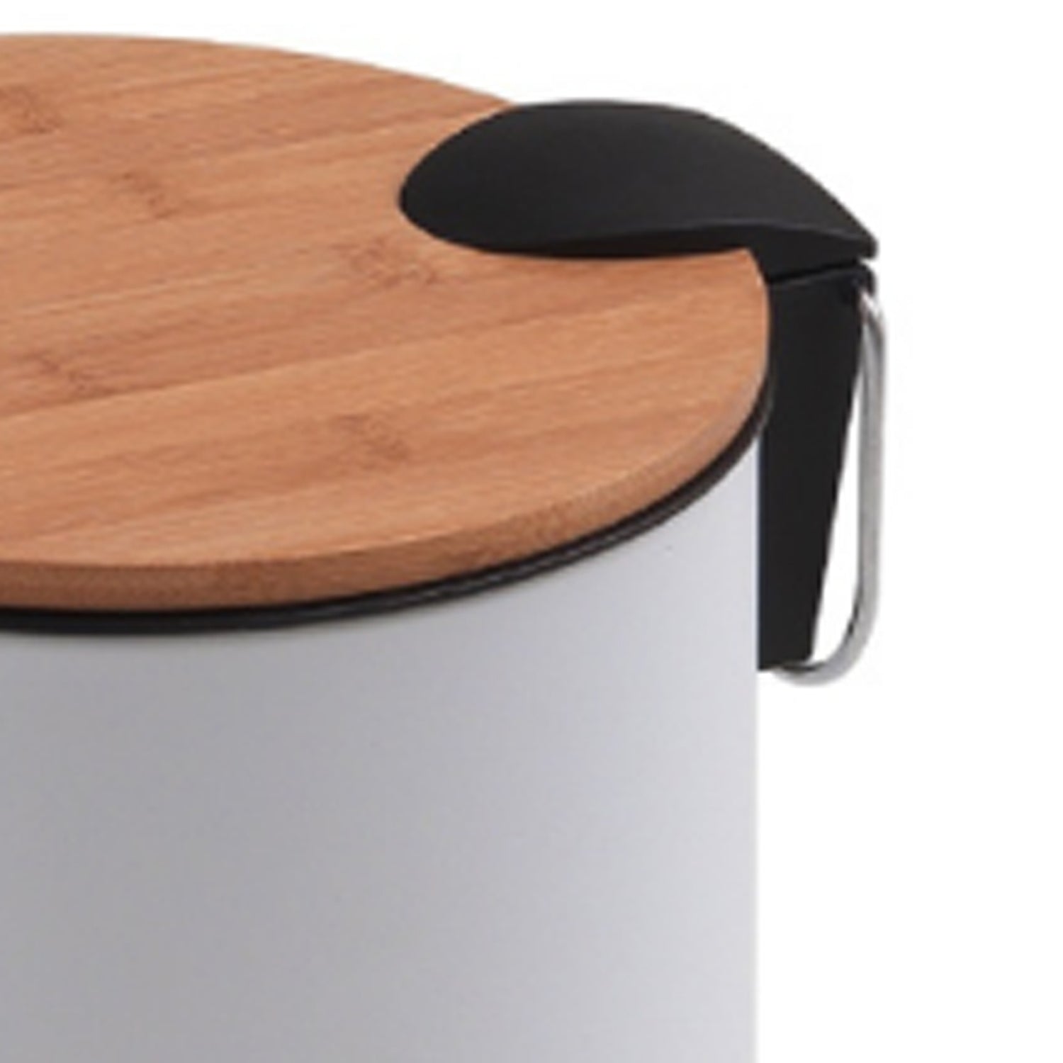 Portarifiuti Kenta 5 lt in bamb๠e metallo bianco by CeramicStore | Lo specialista del tuo bagno