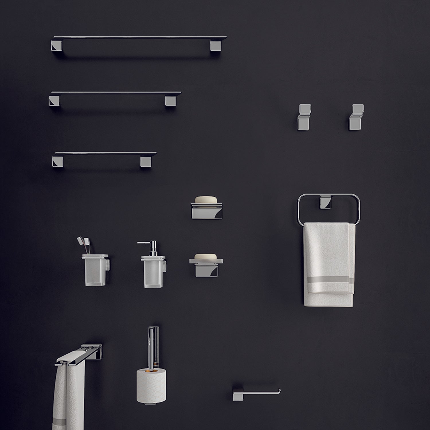 Portasalviette 45 cm a parete in Acciaio AISI 304 Gedy serie Il Giglio - Cromato by CeramicStore | Lo specialista del tuo bagno