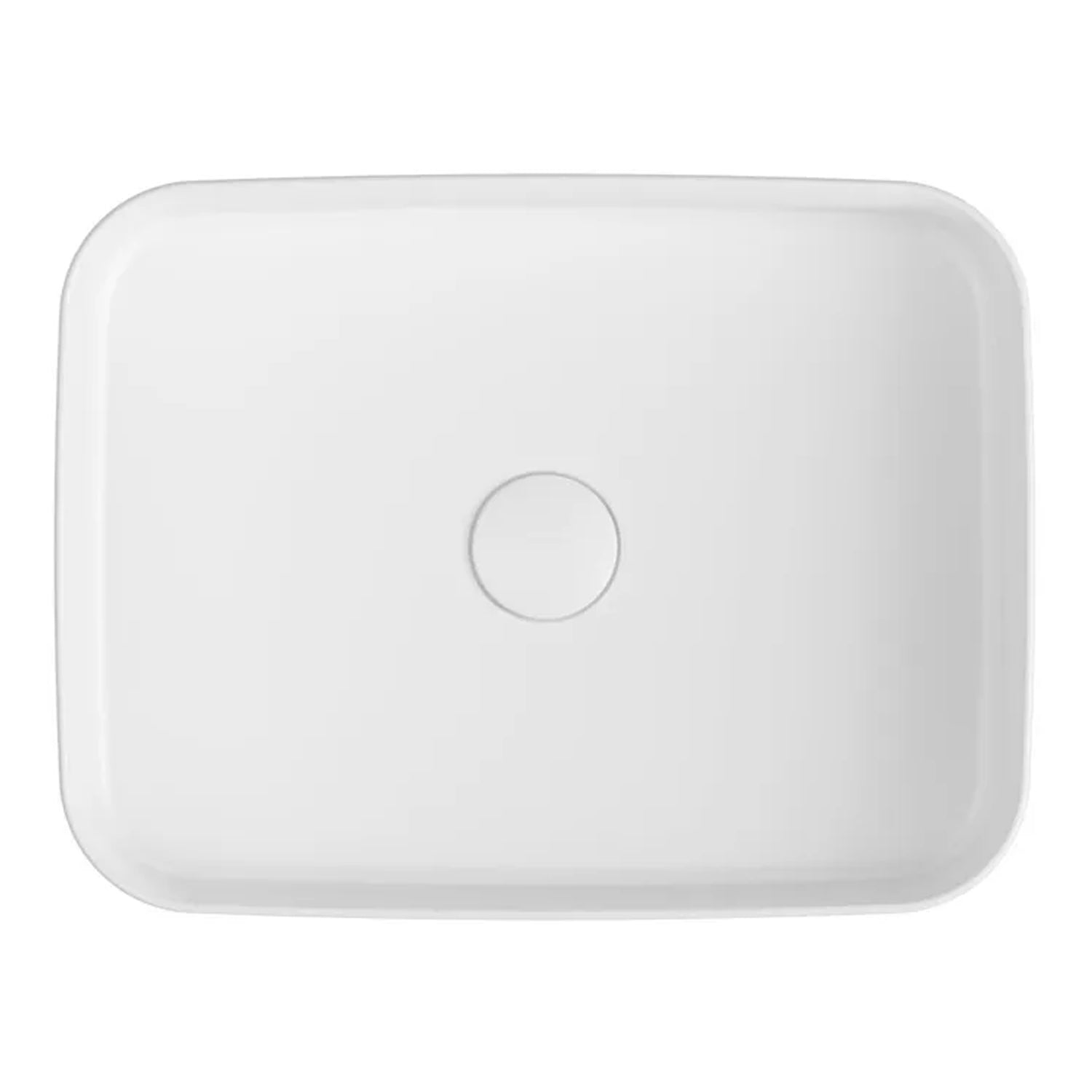 Lavabo d'appoggio rettangolare senza foro BathCore serie Infinity 50x36 color Bianco Lucido