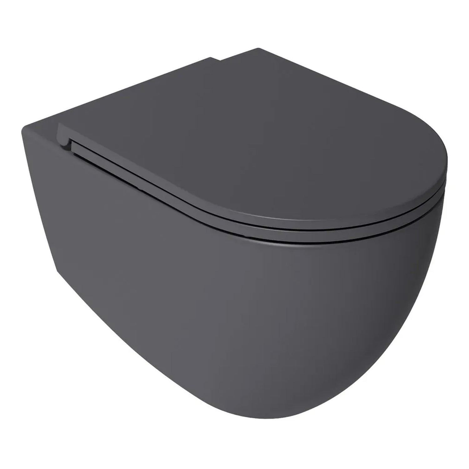 Sanitari sospesi Rimless con copriwater Soft Close BathCore serie Infinity 53x36