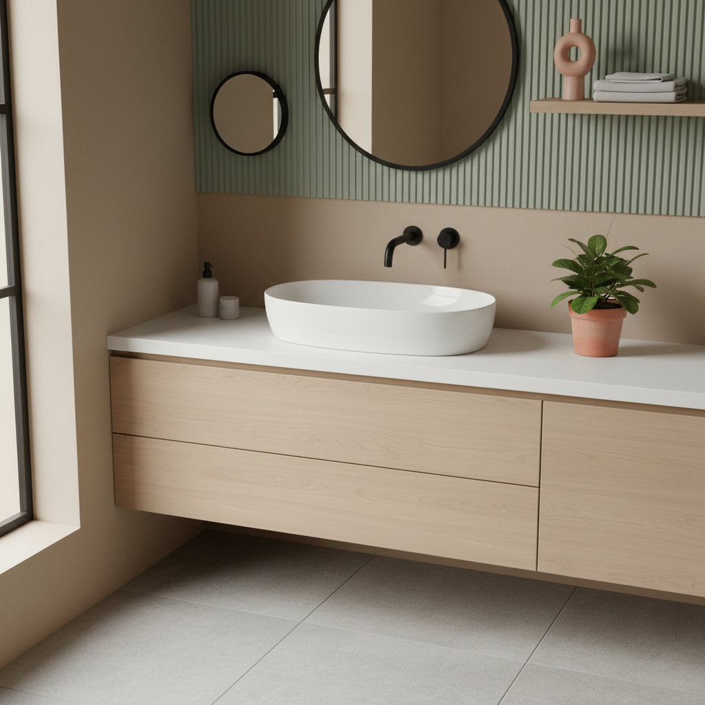 Lavabo da appoggio Ceramica Azzurra Elegance 70x42 - Bianco Lucido