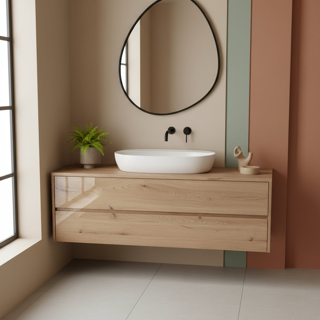 Lavabo da appoggio Ceramica Azzurra Elegance 90x44 cm - Bianco Lucido