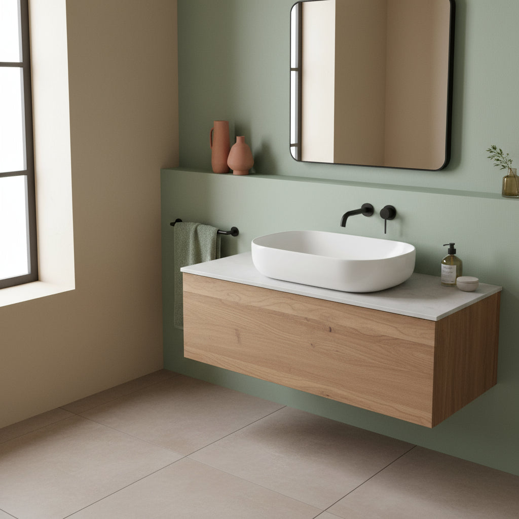 Lavabo da appoggio Azzurra Elegance Zip 60x45 cm con foro - Bianco lucido