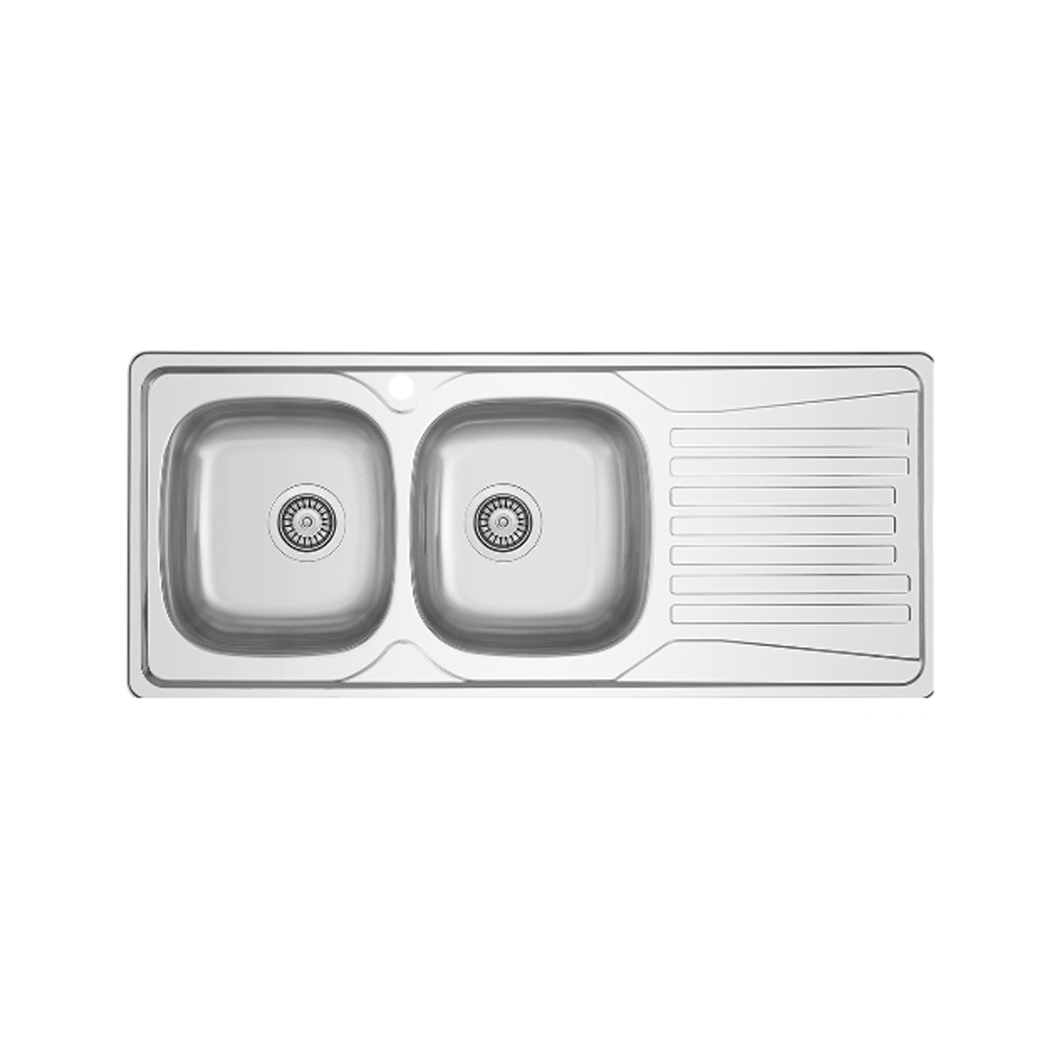 Lavello da cucina in acciaio inox modello LS01 con sgocciolatoio a destra 116x50 cm by CeramicStore | Lo specialista del tuo bagno