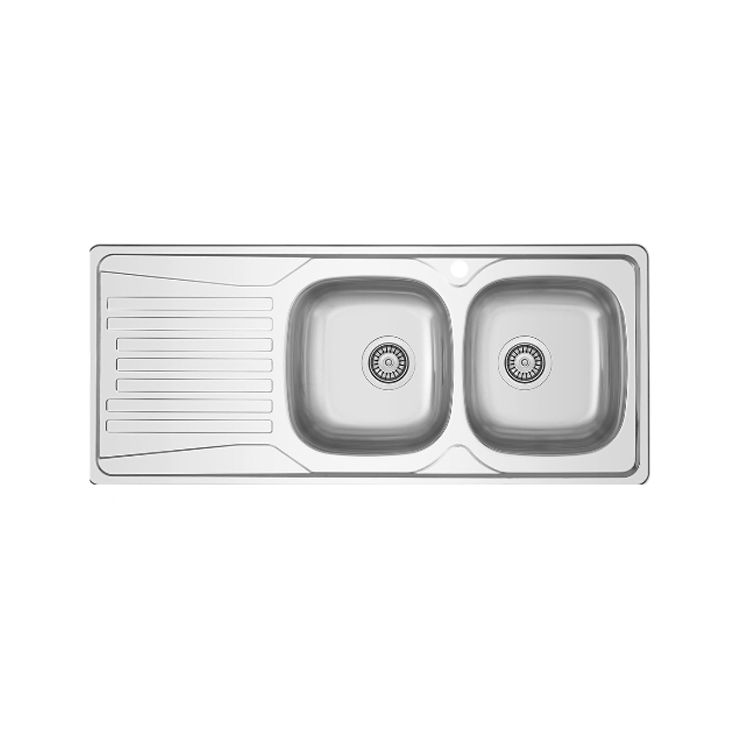 Lavello da cucina in acciaio inox modello LS01 con sgocciolatoio a sinistra 116x50 cm by CeramicStore | Lo specialista del tuo bagno