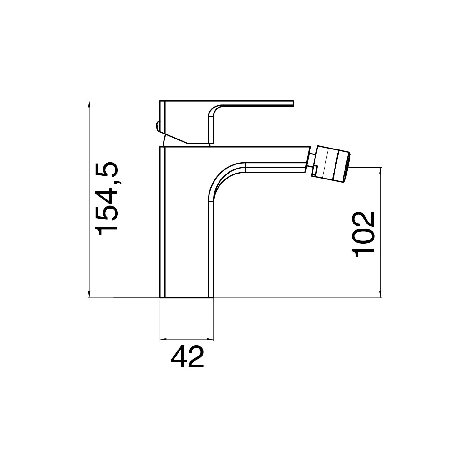 Composizione di miscelatori per lavabo alto, bidet e doccia a una via Nix in ottone cromato by CeramicStore | Lo specialista del tuo bagno