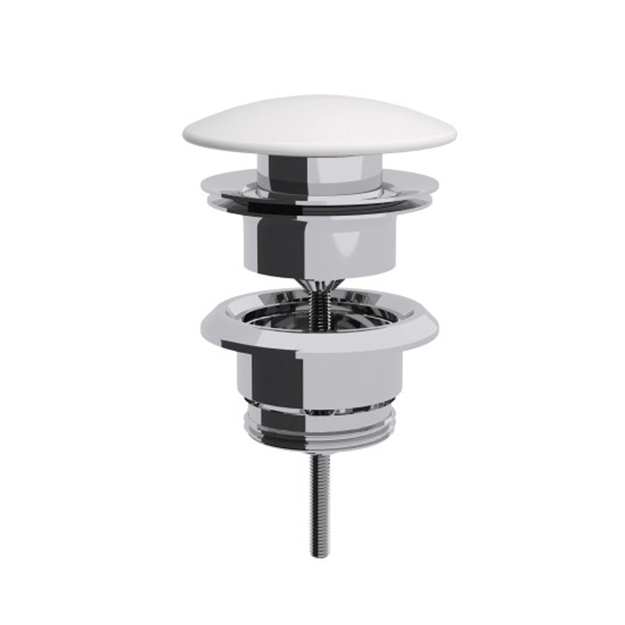 Piletta click clack regolabile cm 0-8 in ottone con tappo in ceramica bianca Lineabeta by CeramicStore | Lo specialista del tuo bagno