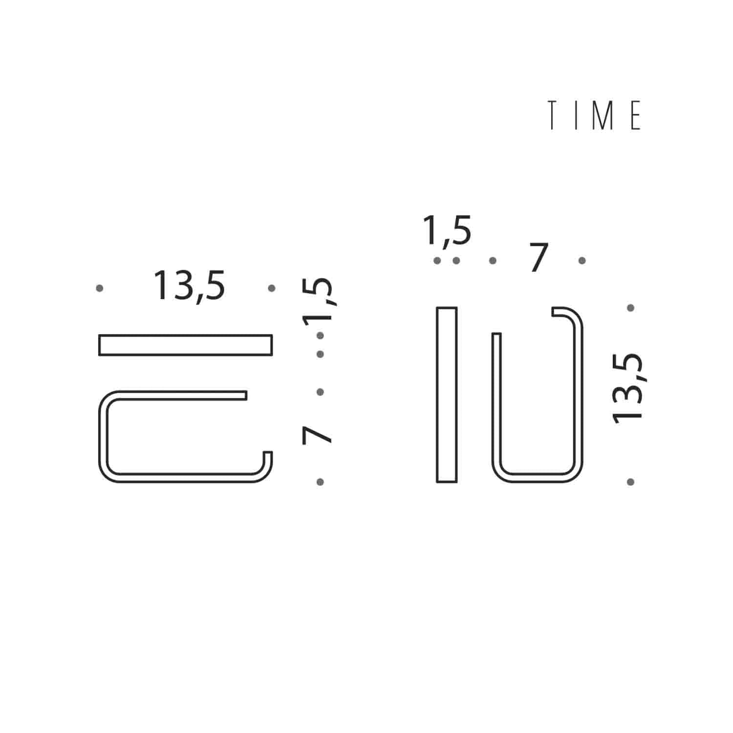 Porta rotolo in ottone collezione Time di Colombo Design