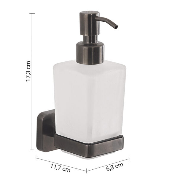 Dosasapone Gedy modello Tonga 6.3x11.7xH17.3 cm - Gun Metal by CeramicStore | Lo specialista del tuo bagno
