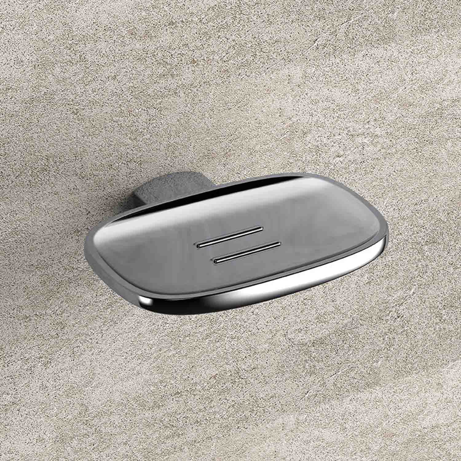 Porta sapone inamovibile in nero cromato collezione Trenta di Colombo Design by CeramicStore | Lo specialista del tuo bagno