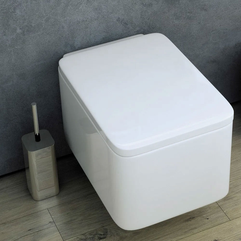 Porta scopino a terra in acciaio cromato della collezione 'Line' by Cosmic - cm 9,3x9,2x35,6 by CeramicStore | Lo specialista del tuo bagno