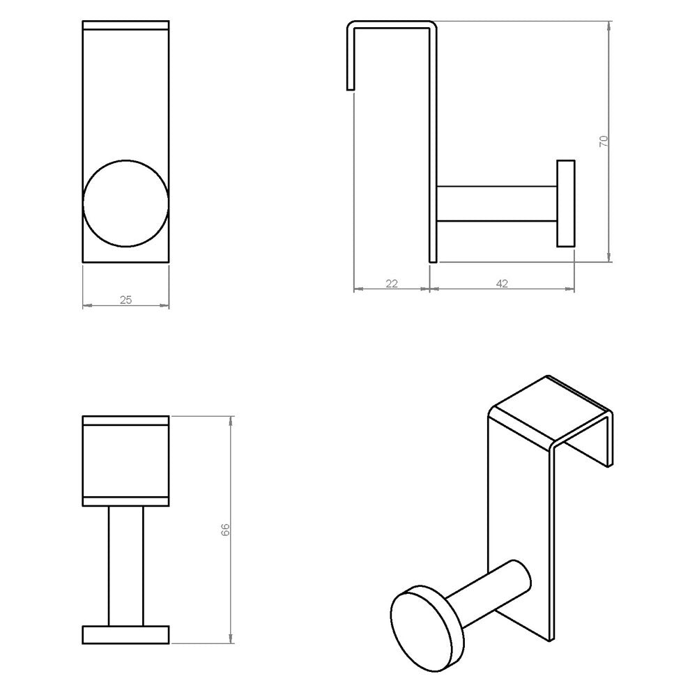 Appendino da appoggio in ottone verniciato della collezione 'Stick' by Cosmic - 2,5x6,6x7 cm - Bianco by CeramicStore | Lo specialista del tuo bagno