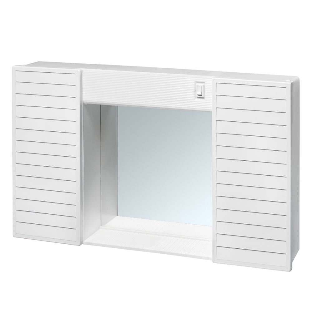 Specchio con due antine, mensola e luci cm 58x37x12 di CR by CeramicStore | Lo specialista del tuo bagno