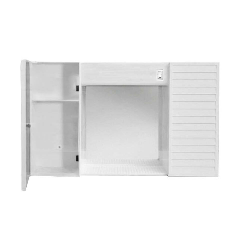 Specchio con due antine, mensola e luci cm 58x37x12 di CR by CeramicStore | Lo specialista del tuo bagno
