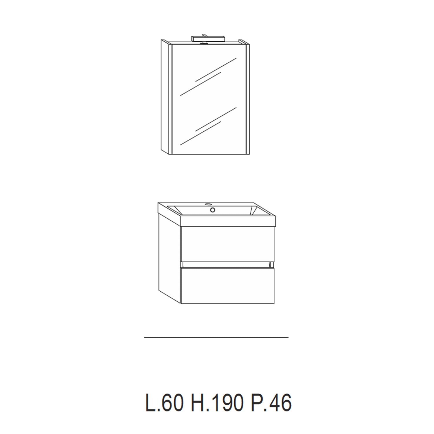 Mobile bagno sospeso Kora02 cm 60x190x46 rovere nabucco by CeramicStore | Lo specialista del tuo bagno