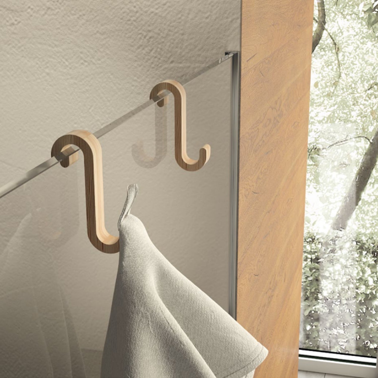 Appendiabiti per termoarredi Merlino in bamb๠by CeramicStore | Lo specialista del tuo bagno