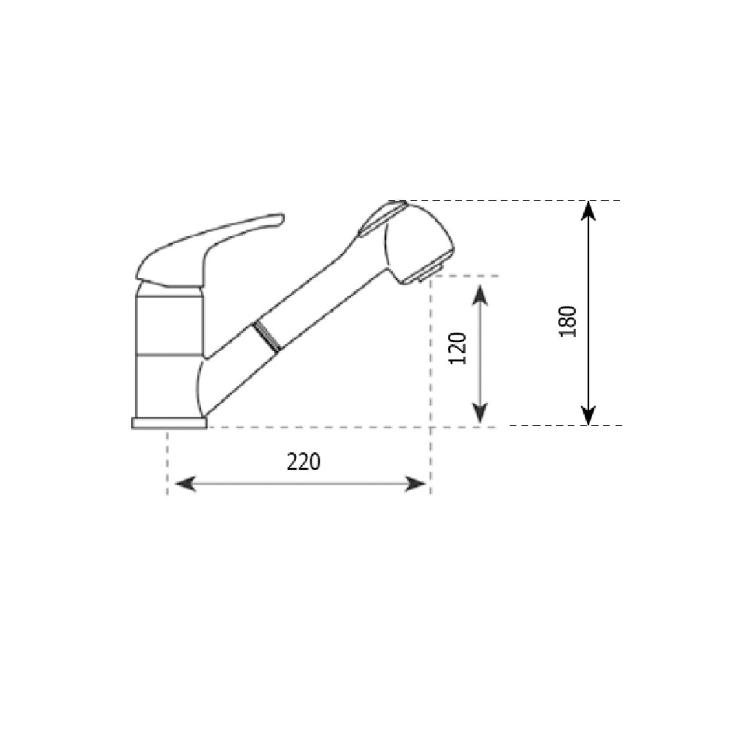 Rubinetti miscelatore per lavello cucina  con doccetta estraibile cromato lucido Modello Sumatra di Argo Rubinetterie