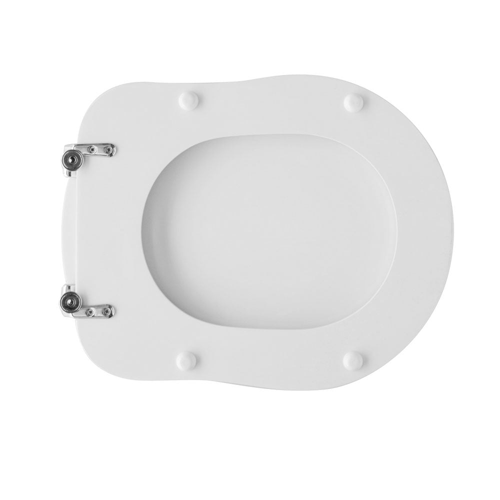 Versione Outlet - Sedile WC legno bianco per Dolomite vaso Antalia larghezza 35,5 cm cerniere fisse by CeramicStore | Lo specialista del tuo bagno