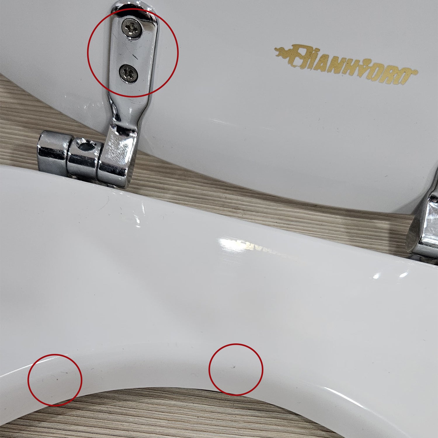 Versione Outlet - Sedile WC legno bianco per Dolomite vaso Antalia larghezza 35,5 cm cerniere fisse by CeramicStore | Lo specialista del tuo bagno