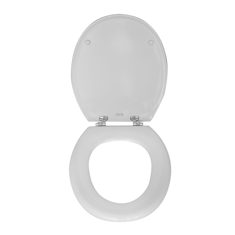 Versione outlet - Sedile wc universale Carrara & Matta in legno bianco Canyon larghezza 37 cm by CeramicStore | Lo specialista del tuo bagno