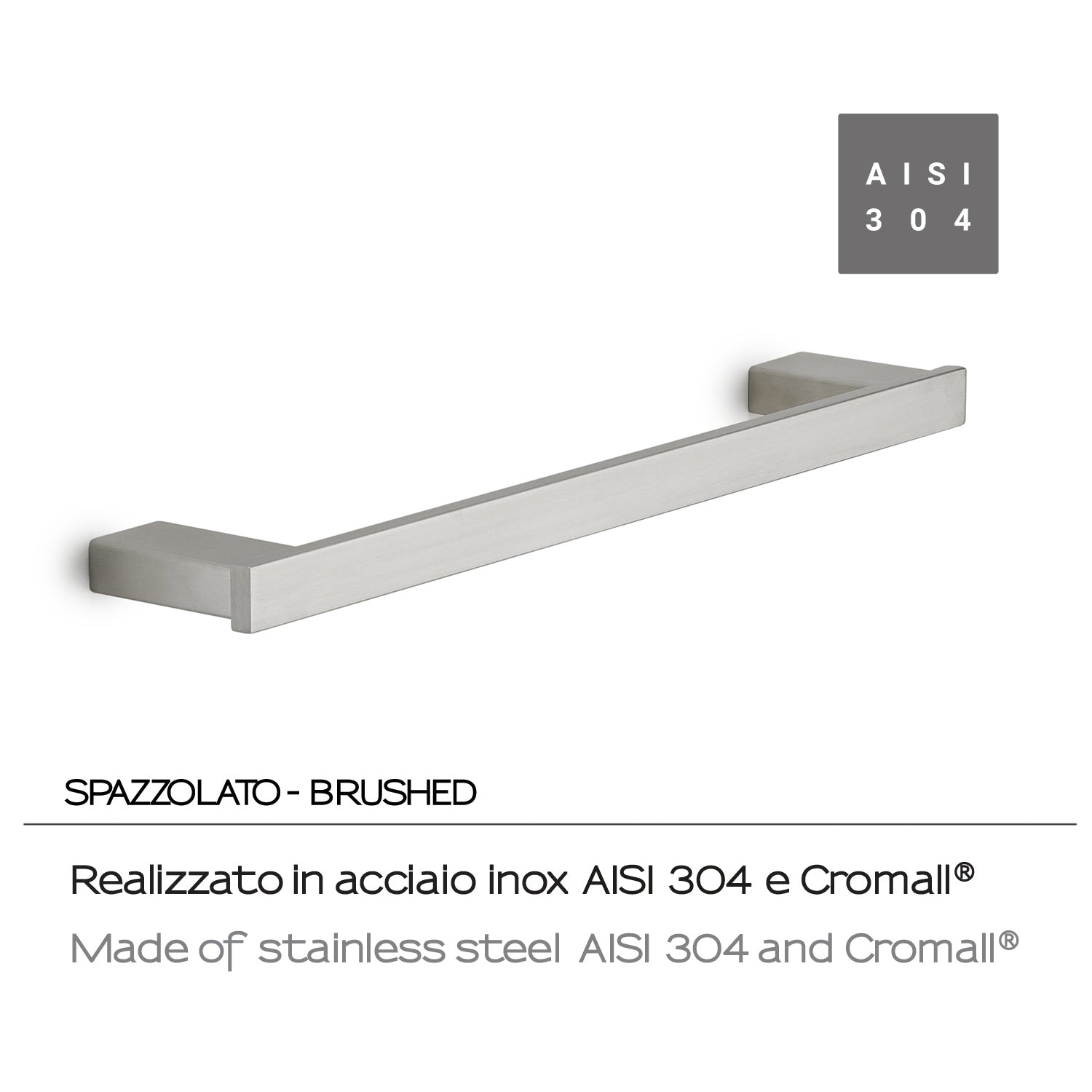 Portasalviette 45 cm in Acciaio Inox AISI 304 e Cromall Maui di Gedy - Spazzolato by CeramicStore | Lo specialista del tuo bagno